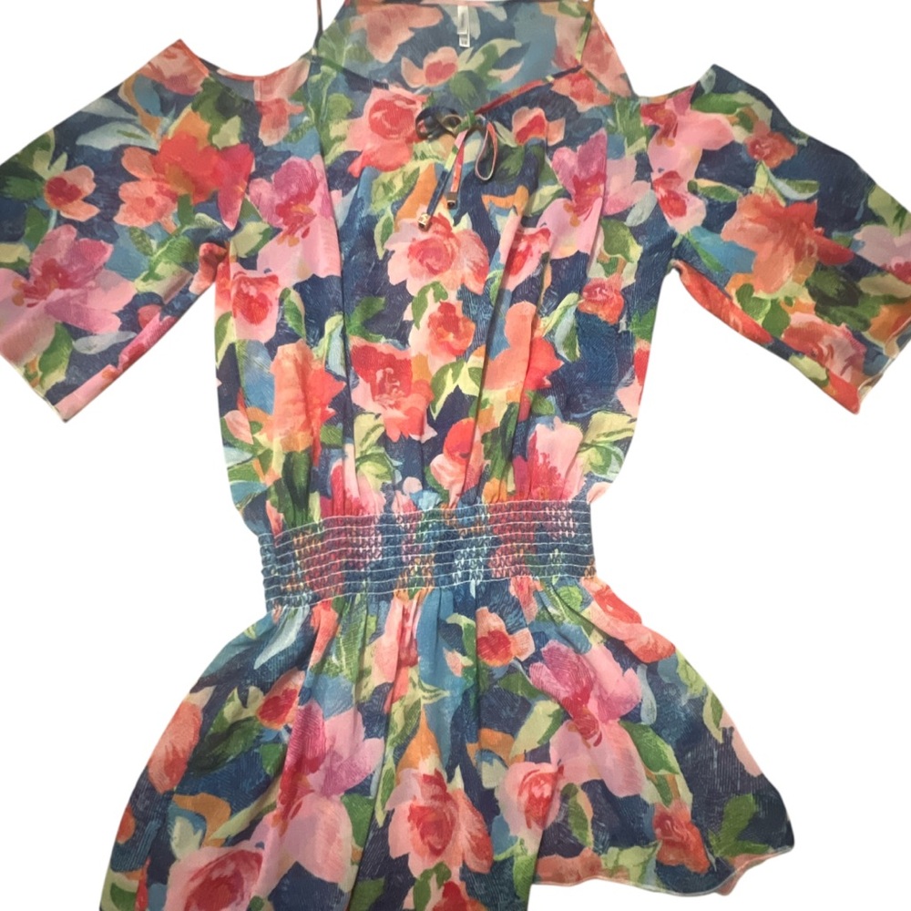 Vera Bradley Floral Mini Dress - Pink, Blue, Green